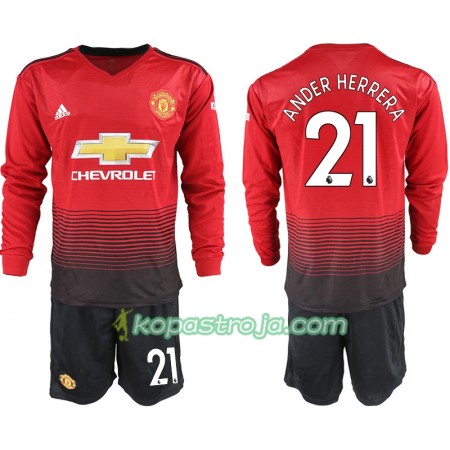 Billiga Fotbollströjor Manchester United ANDER HERRERA 21 Barn Hemma tröja 2018/19 Långärmad
